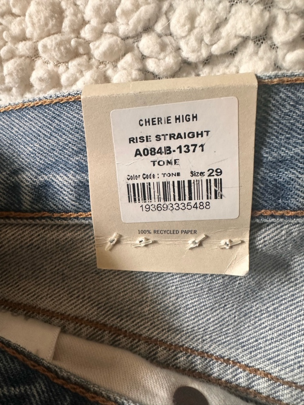 Agolde Tone Cherie High Rise Straight Jeans - Light Denim Blue - Picture 2 of 4
